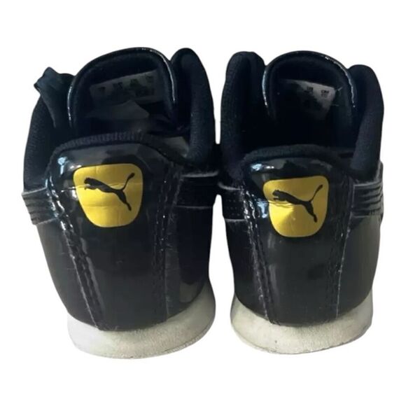 Puma Roma Toddler Black Patent Leather Shoes Size 8C Low-Top Lace Up Sneakers - Picture 8 of 12